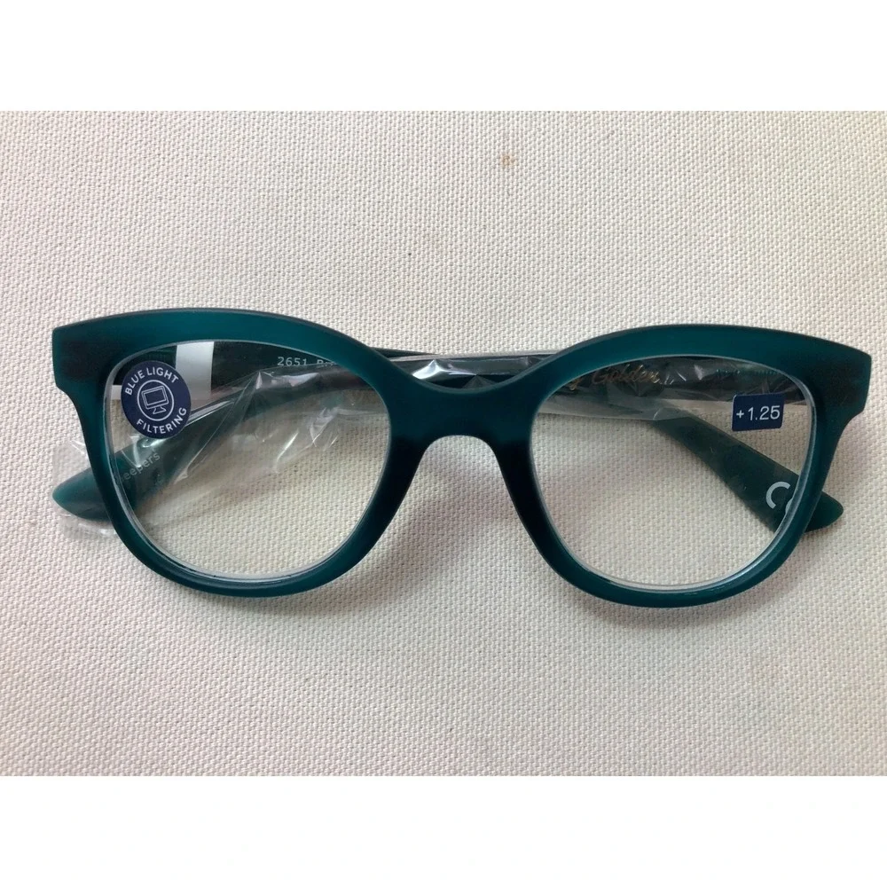 NEW TEAL BROCADE PEEPERS BLUE LIGHT FILTERING Readers‎ +1.25